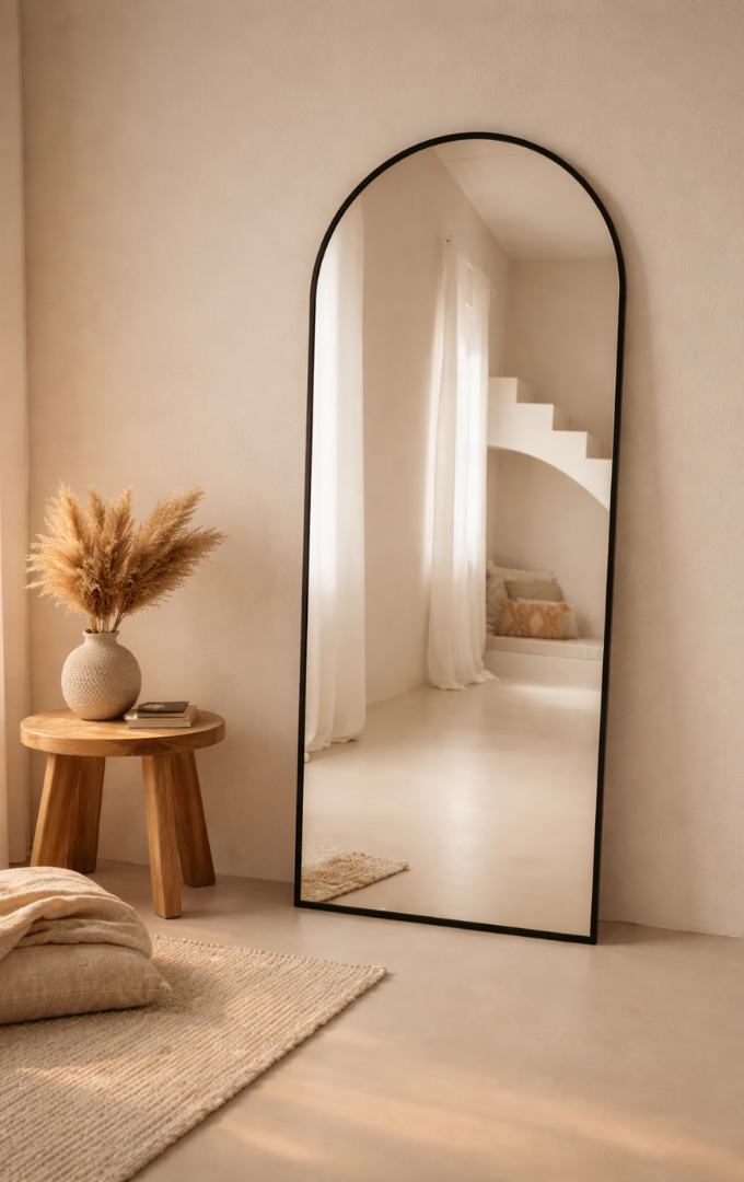 Aurelia™ |Boogspiegel 180x70 cm – Zwart