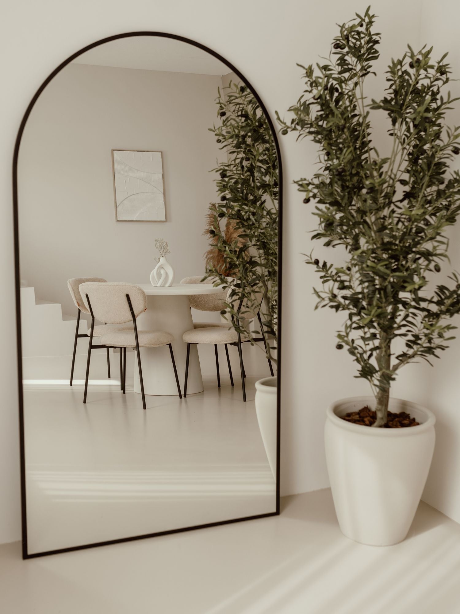 Grote Staande Spiegel Ovaal 180x100 Zwart